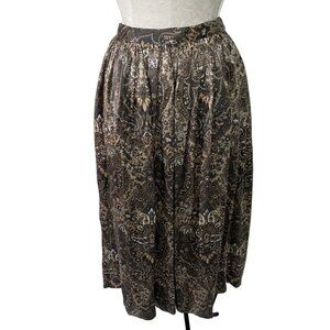 Linda Allard Ellen Tracy Vintage Womens Midi Skirt Size 12 Pure Silk Paisley